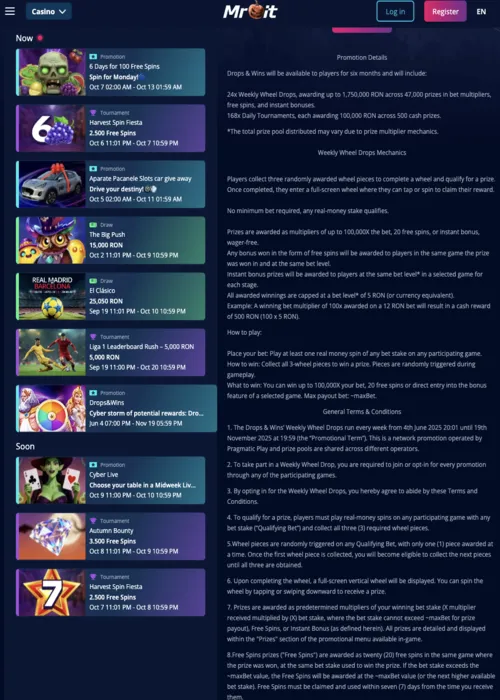 Captură de ecran a aplicației mobile Mr. Bit Casino